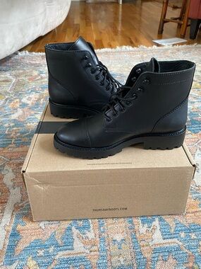 Women's The Captain from Thursday boot company Black Lace-Up Combat Boots